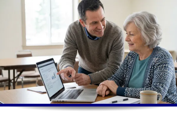 Instructor giving computer advice
